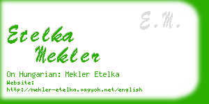 etelka mekler business card